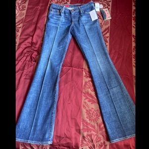 NWT Vintage AG *Tall Cotton Denim Jeans Bootcut Flare Club Low Rise Mid Wash